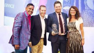 Members of the Ameresco UK team receive a TELCA 2017 award for best customer service