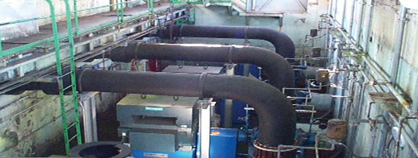 Interior view of a compressed air system at an Eastman Chemical plant