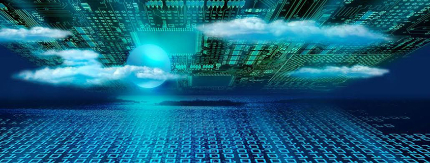 monitoring-and-targeting-header Concept image of binary data and charts superimposed over a seascape with the moon rising and clouds in the sky